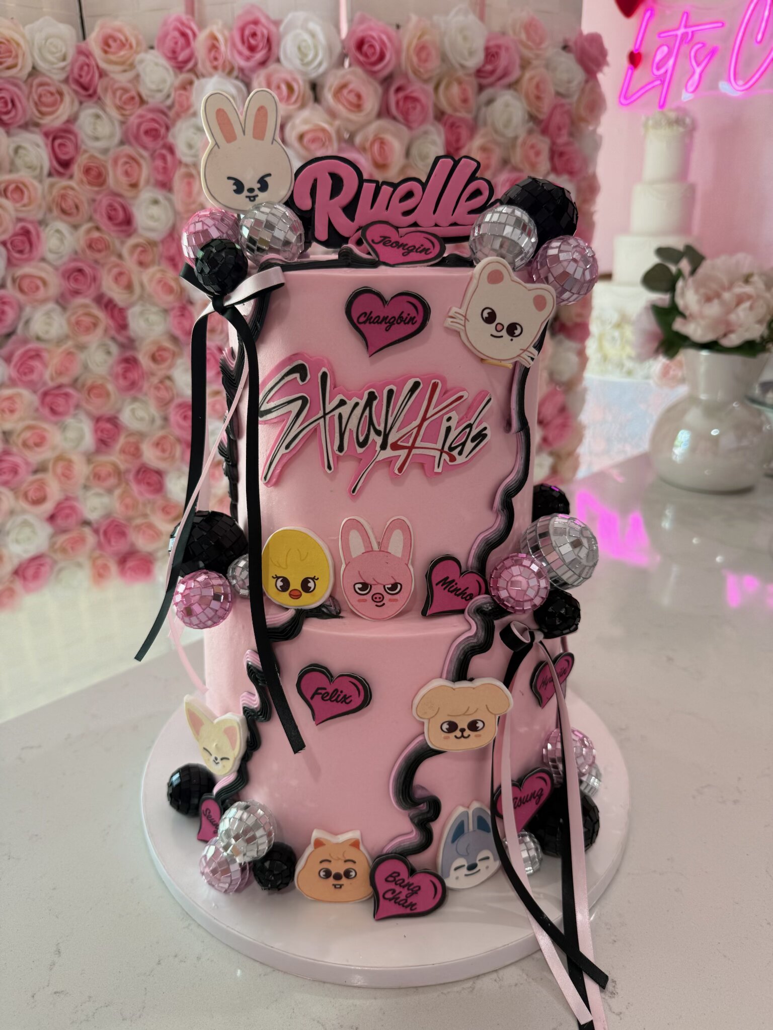 Close-up of decorated custom cake